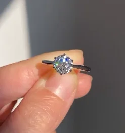 9k White Gold 4-prong Solitaire Diamond Ring,3 Carat Round Cut Lab-grown Diamond,E-f/vs-vs1,With Igi Certificate,Us 7.5 - Buy  Product on Alibaba.com