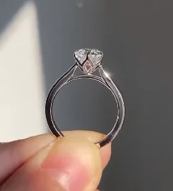 9k White Gold 4-prong Solitaire Diamond Ring,3 Carat Round Cut Lab-grown Diamond,E-f/vs-vs1,With Igi Certificate,Us 7.5 - Buy  Product on Alibaba.com