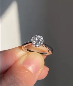 9k White Gold 4-prong Solitaire Diamond Ring,3 Carat Round Cut Lab-grown Diamond,E-f/vs-vs1,With Igi Certificate,Us 7.5 - Buy  Product on Alibaba.com