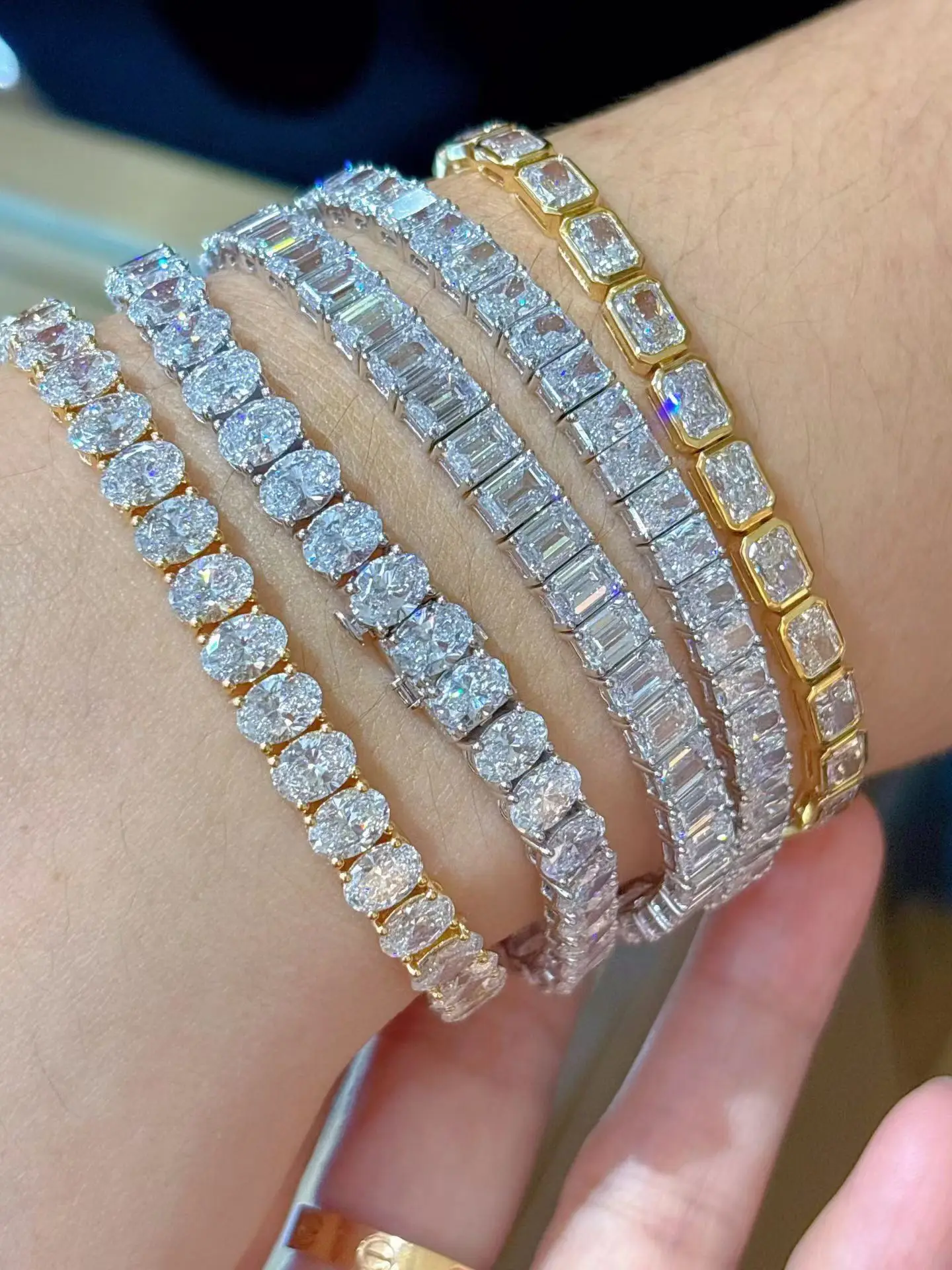 Tennis Bracelet Au750 Round Lab Grown Diamonds Bangles For Women 18k Real Gold Wedding Party Tennis Bracelets Unisex - Buy Product on Alibaba.com(图3) Tennis Bracelet Au750 Round Lab Grown Diamonds Bangles For Women 18k Real Gold Wedding Party Tennis Bracelets Unisex - Buy Product on Alibaba.com
