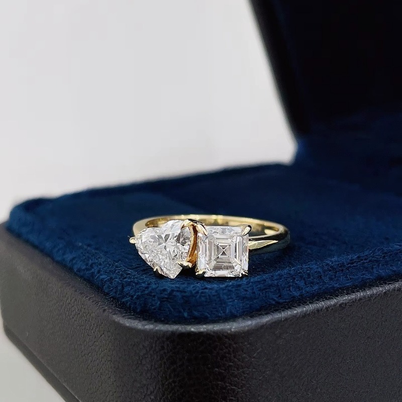 8K Gold Asscher Heart Cu