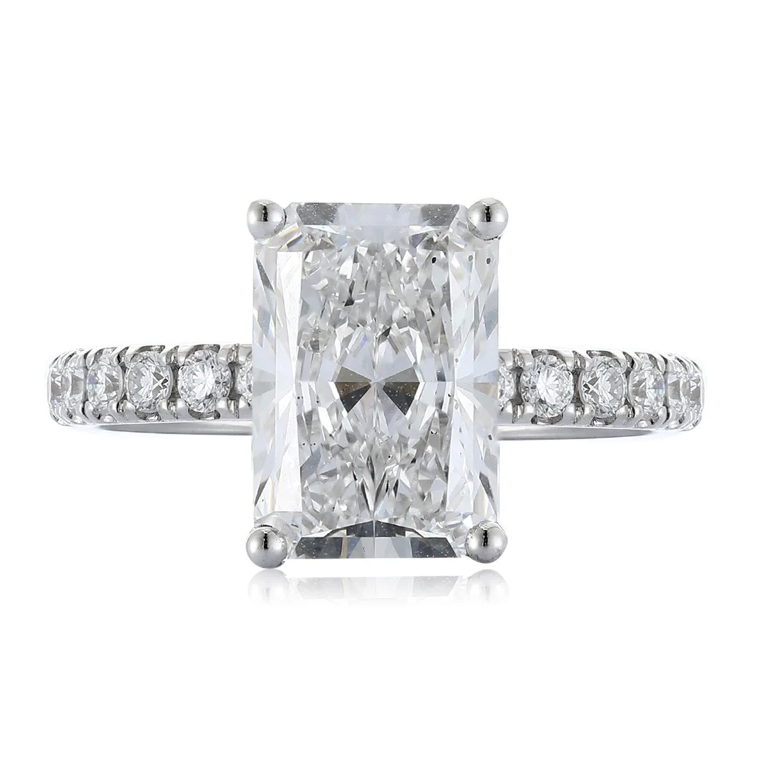 Anster Custom Lab Diamond Jewelry 18k Gold Jewelry Engagement Rings For Women Emerald Cut Laboratory Diamond Ring - Buy  Product on Alibaba.com