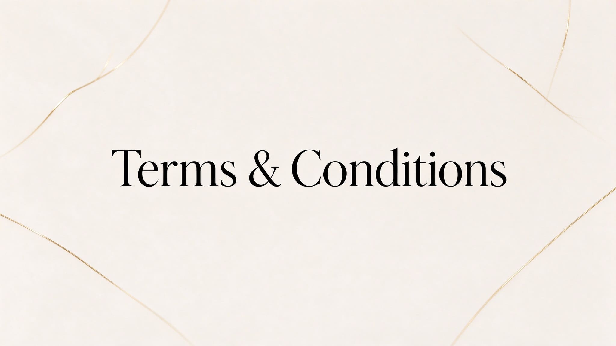 Terms & Conditions