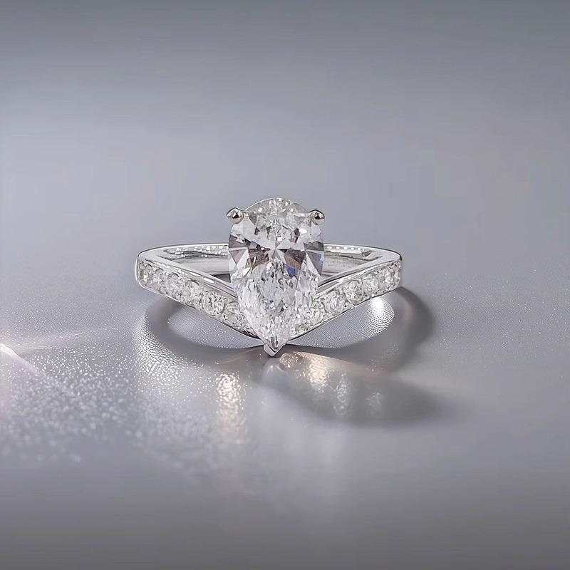 Custom Pear Cut Pave Lab