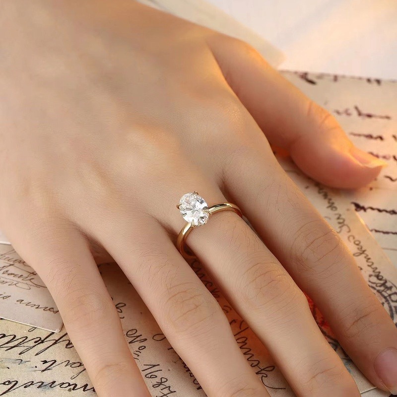 Custom 18K Gold Oval Cut