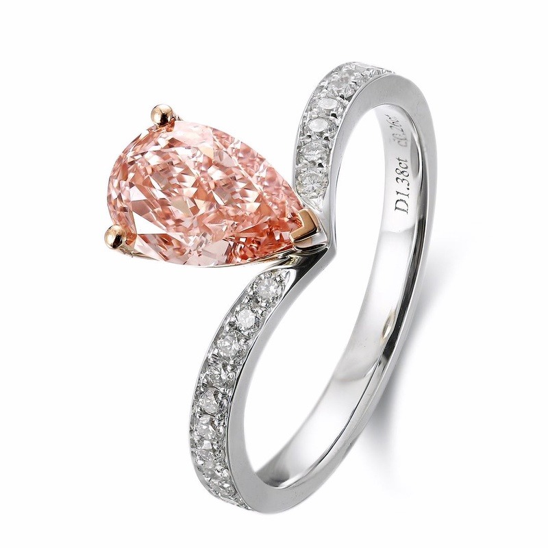 Custom Pear Cut Pink Lab